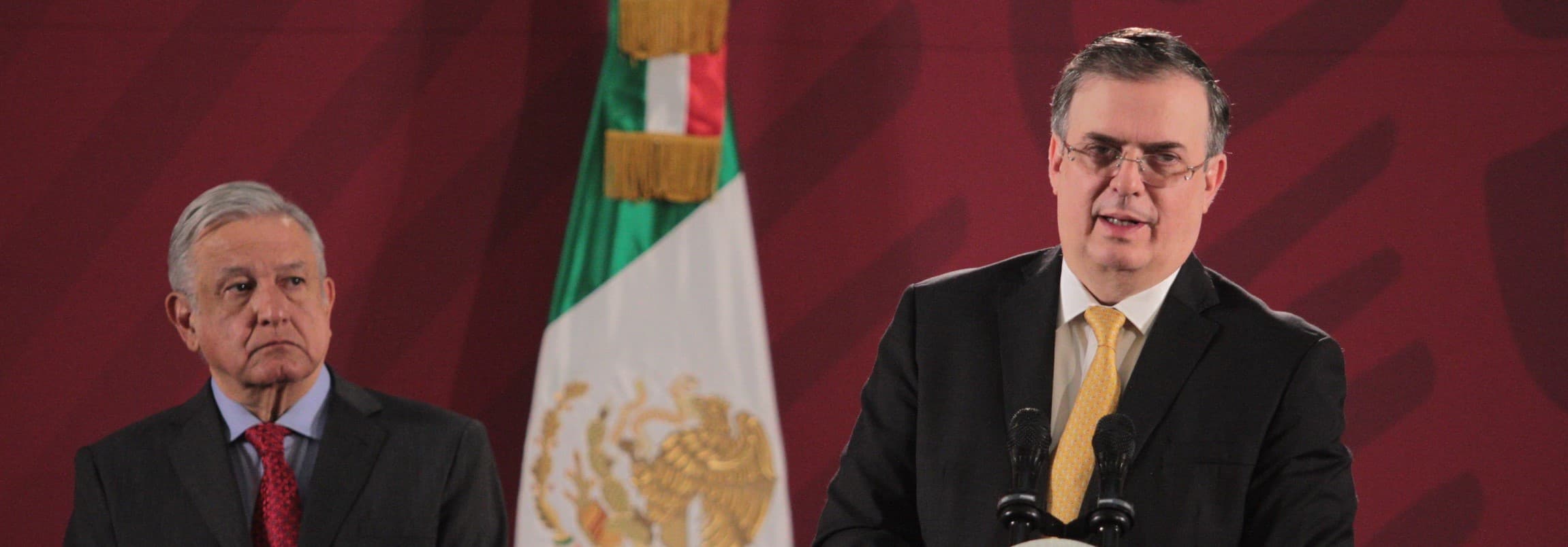 Marcelo Ebrard, secretario de Relaciones Exteriores, y Andrés Manuel López Obrador, presidente de México • Foto: Andrea Murcia/Cuartoscuro