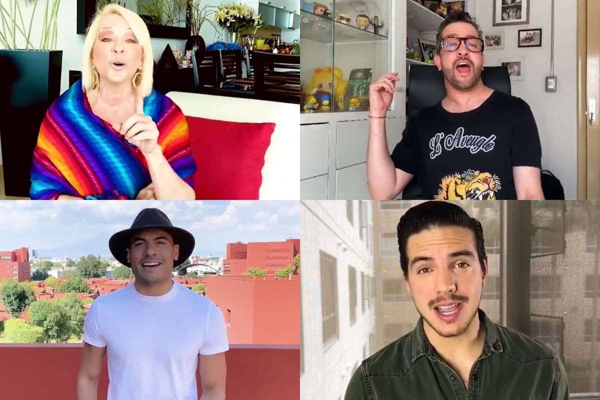Artistas cantando 'Cielito lindo'. Foto: Captura de pantalla TW/ GNP Seguros