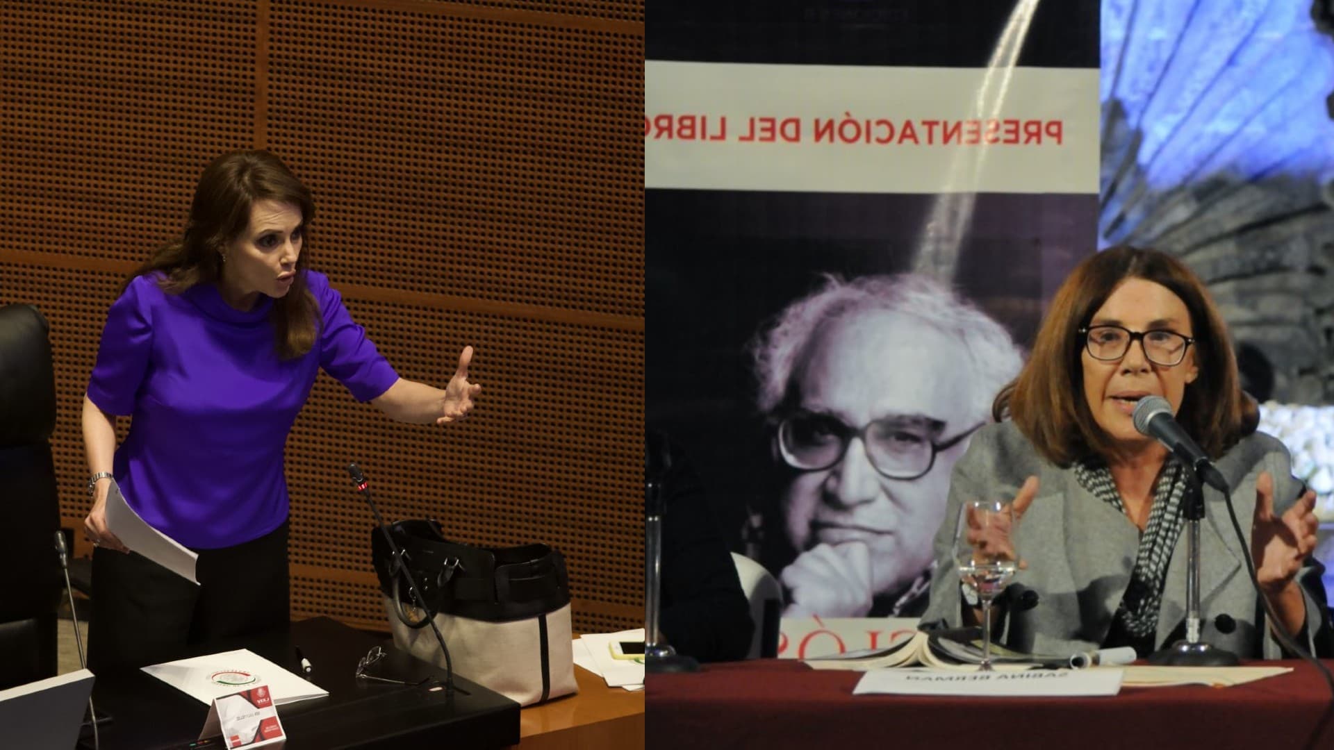 La senadora del PAN, Lilly Téllez y la escritora Sabina Berman. Foto: especial