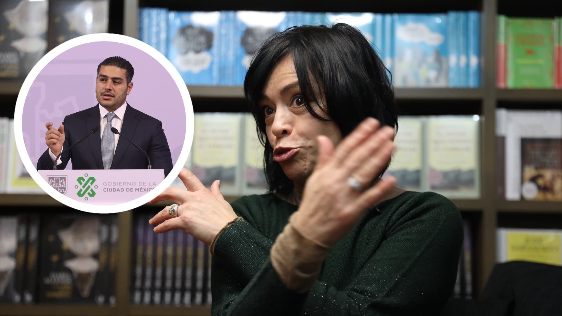 La periodista Anabel Hernández y Omar García Harfuch, secretario de Seguridad Ciudadana de la CDMX. Foto: especial