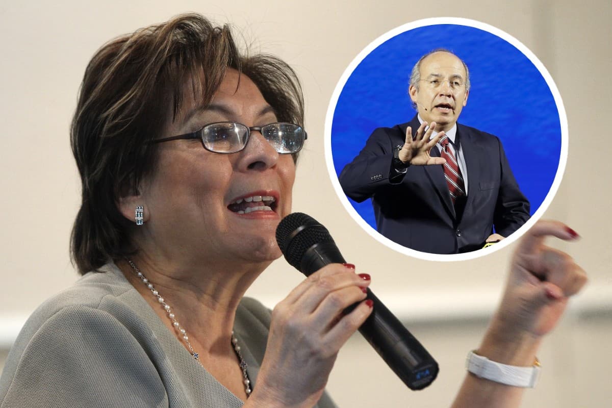 La activista Isabel Miranda de Wallace y el expresidente Felipe Calderón. Foto: especial