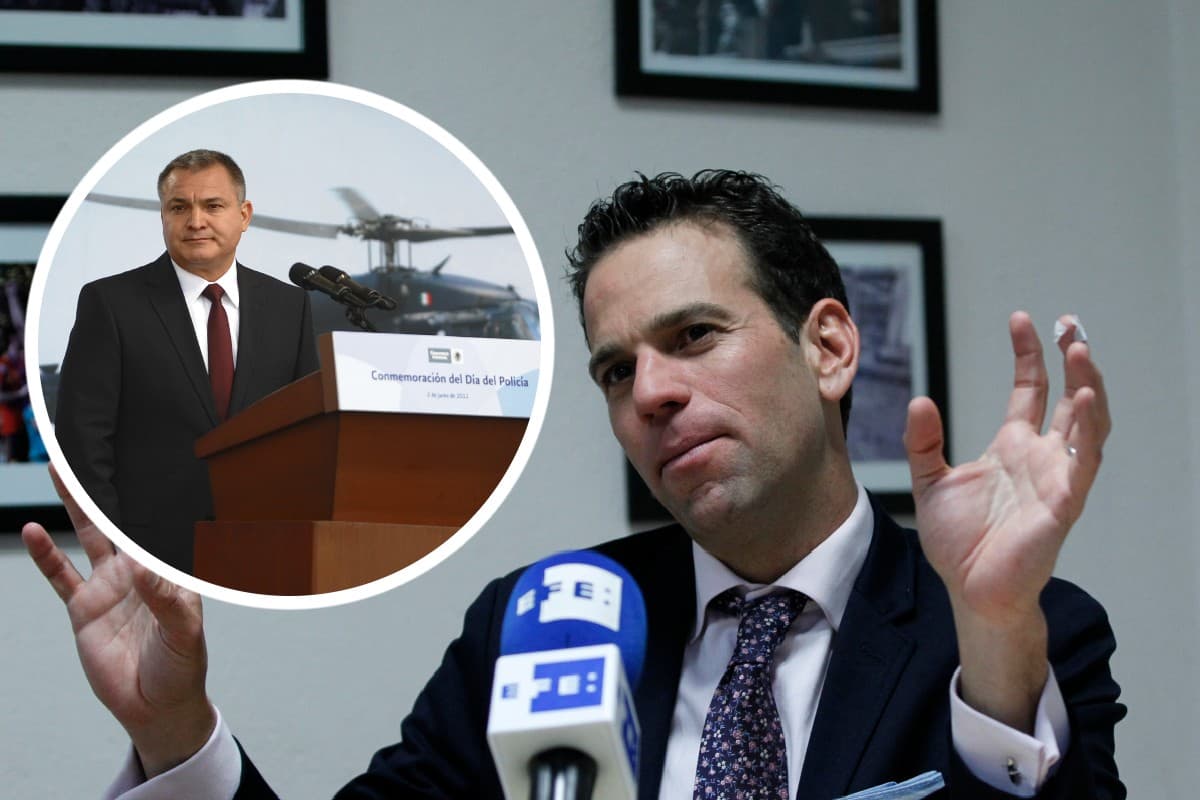 El exsecretario de Seguridad Pública, Genaro García Luna y Carlos Loret, exconductor de Televisa. Foto: especial