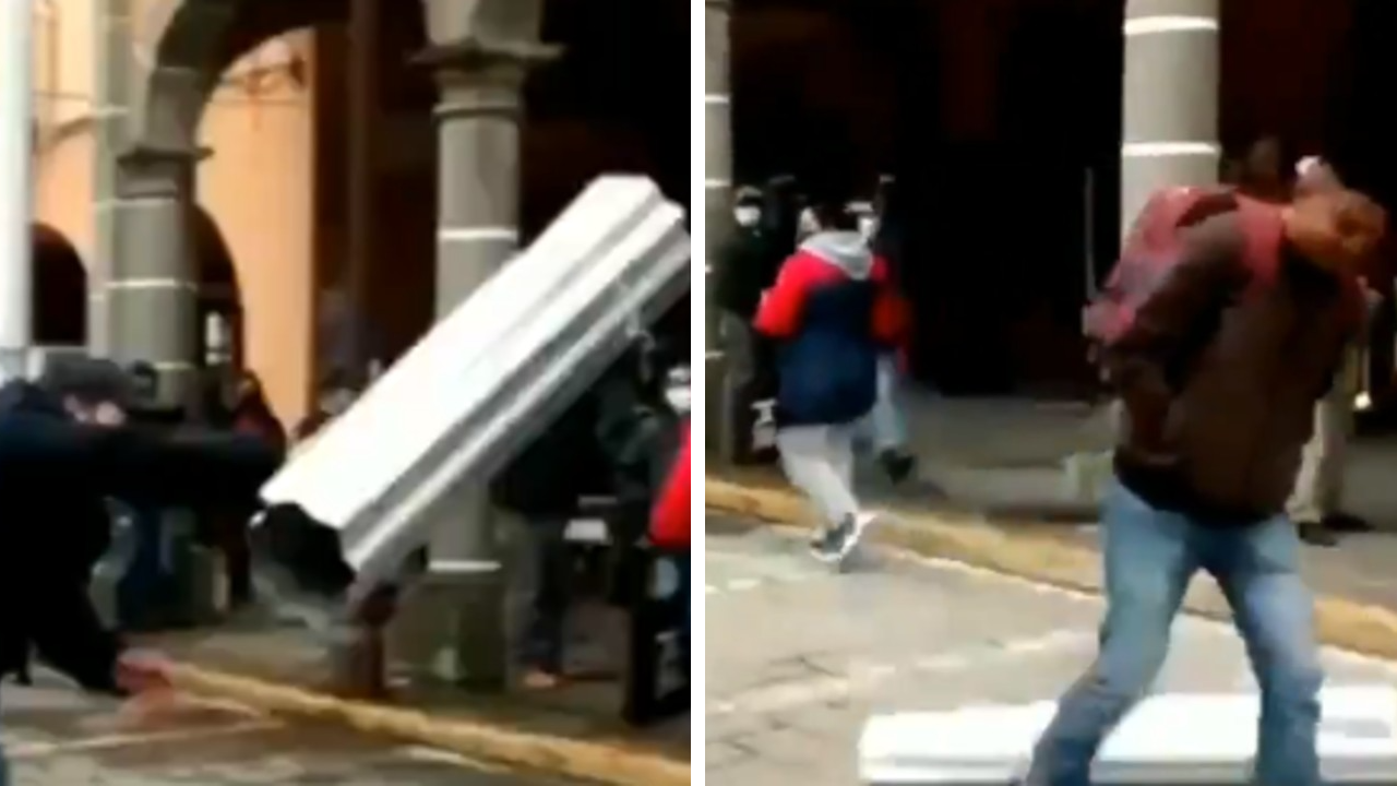 VIDEO: Comerciante da ‘laminazo’ a joven por no usar cubrebocas
