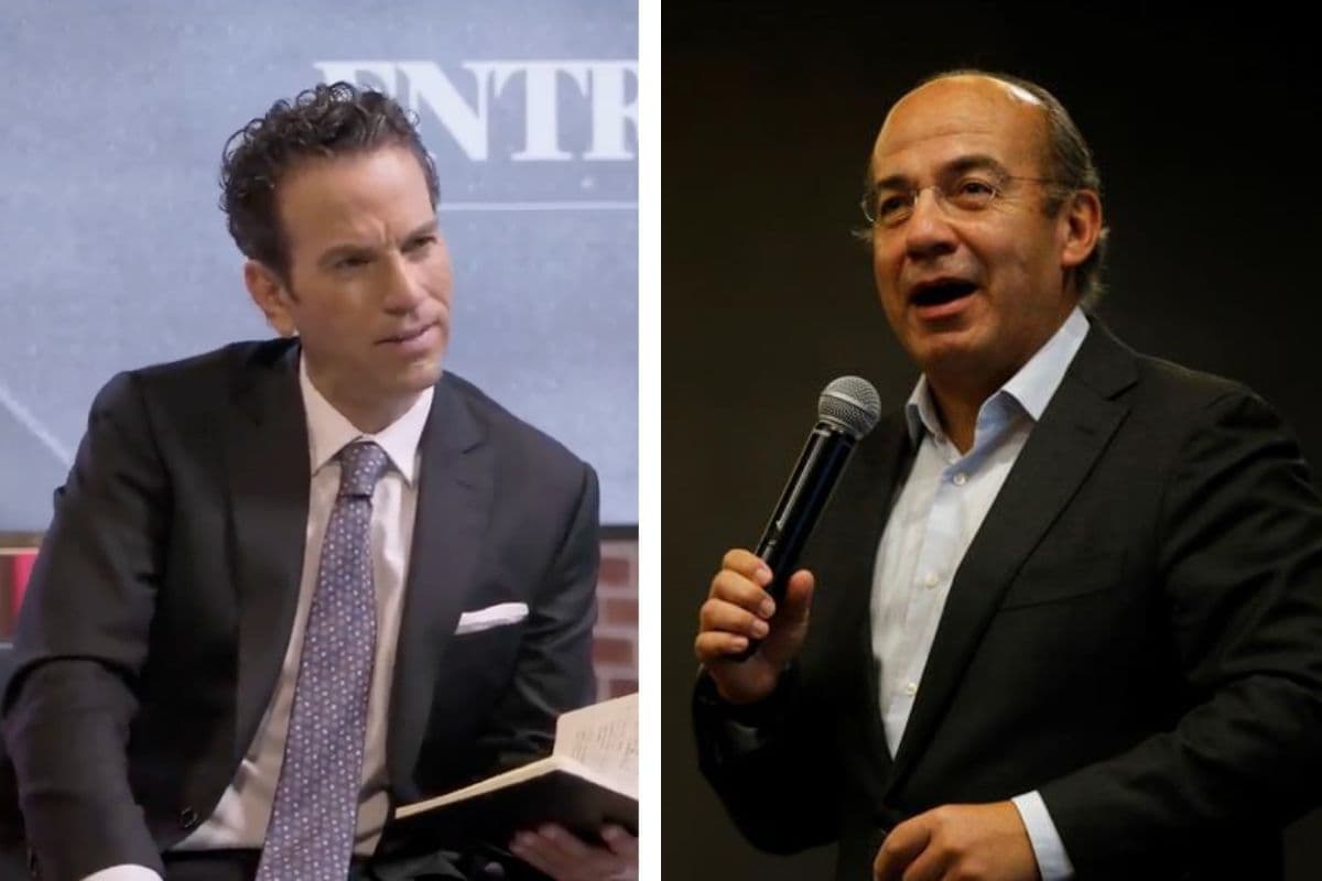 (i) Carlos Loret de Mola. Foto: Especial. (d) Expresidente Felipe Calderon. Foto: EFE.