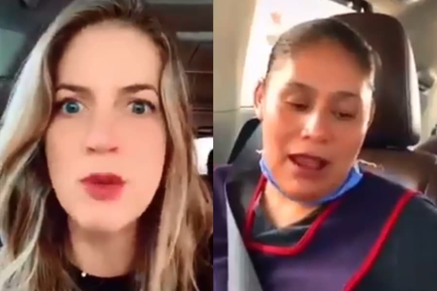 Una mujer realiza una broma a su empleada del hogar que provocó la molestia de usuarios en las redes sociales. Foto: Especial