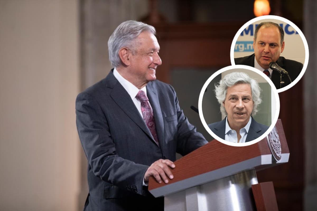 El presidente Andrés Manuel López Obrador; el líder de Coparmex, Gustavo de Hoyos y el fundador de Mexicanos Contra la Corrupción, Claudio X. González. Foto: especial.