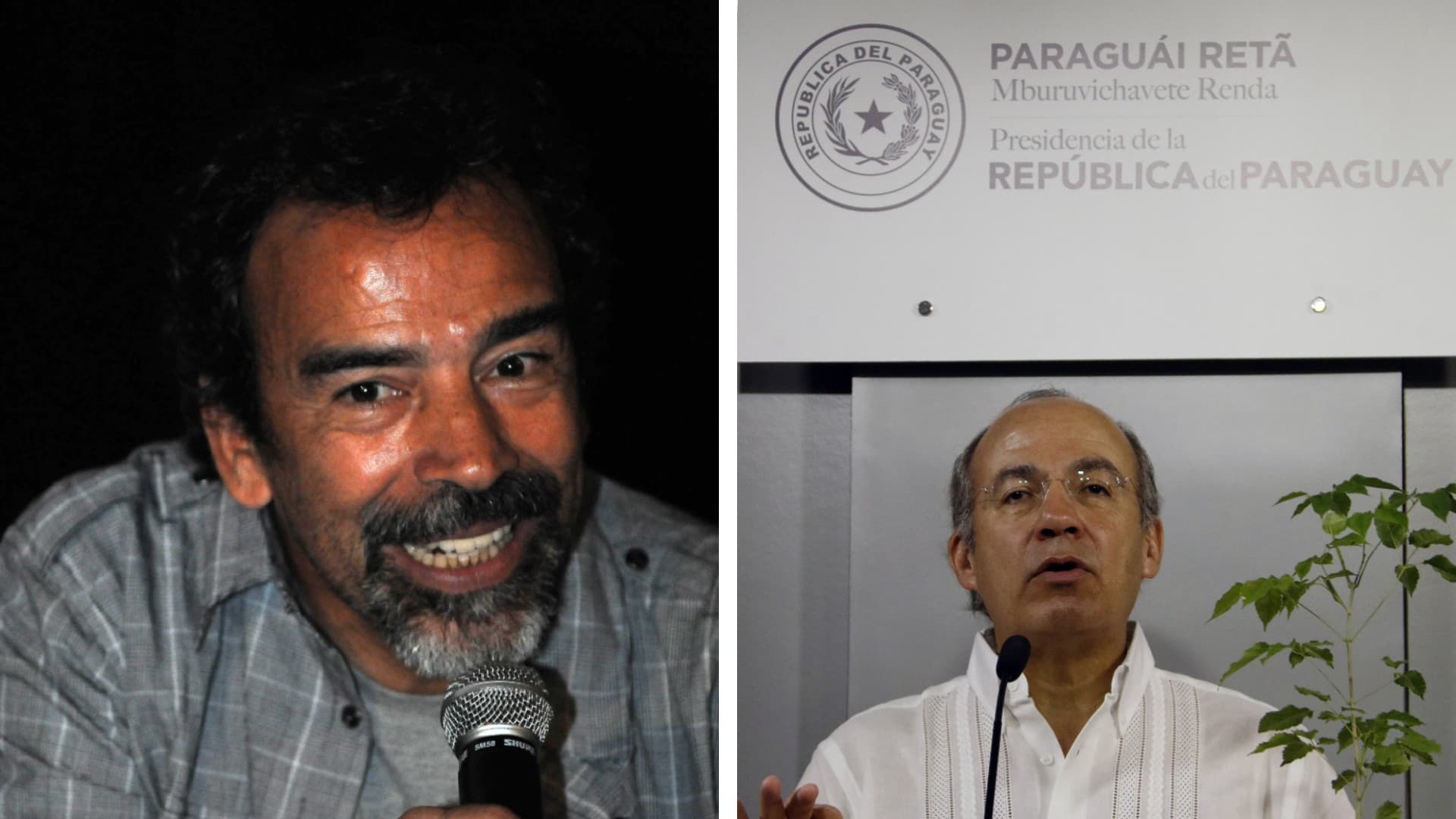 El actor Damián Alcázar y el expresidente Felipe Calderón. Foto: especial