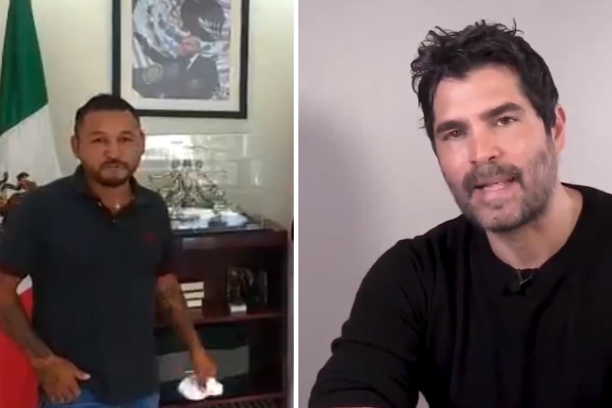 El diputado por el PT en SLP, Pedro César Carrizales "El Mijis" y Eduardo Verástegui, asesor de Donald Trump, presidente de EU. Foto: especial