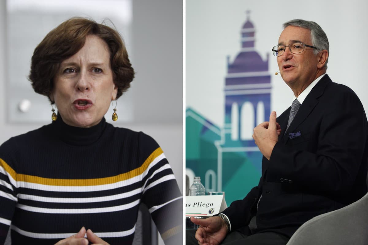 La columinsta Denise Dresser y Ricardo Salinas Pliego, presidente de Grupo Salinas. Foto: especial