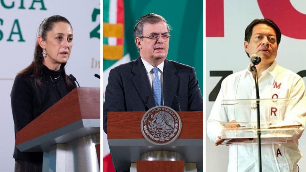 Sheinbaum, Ebrard y Mario Delgado