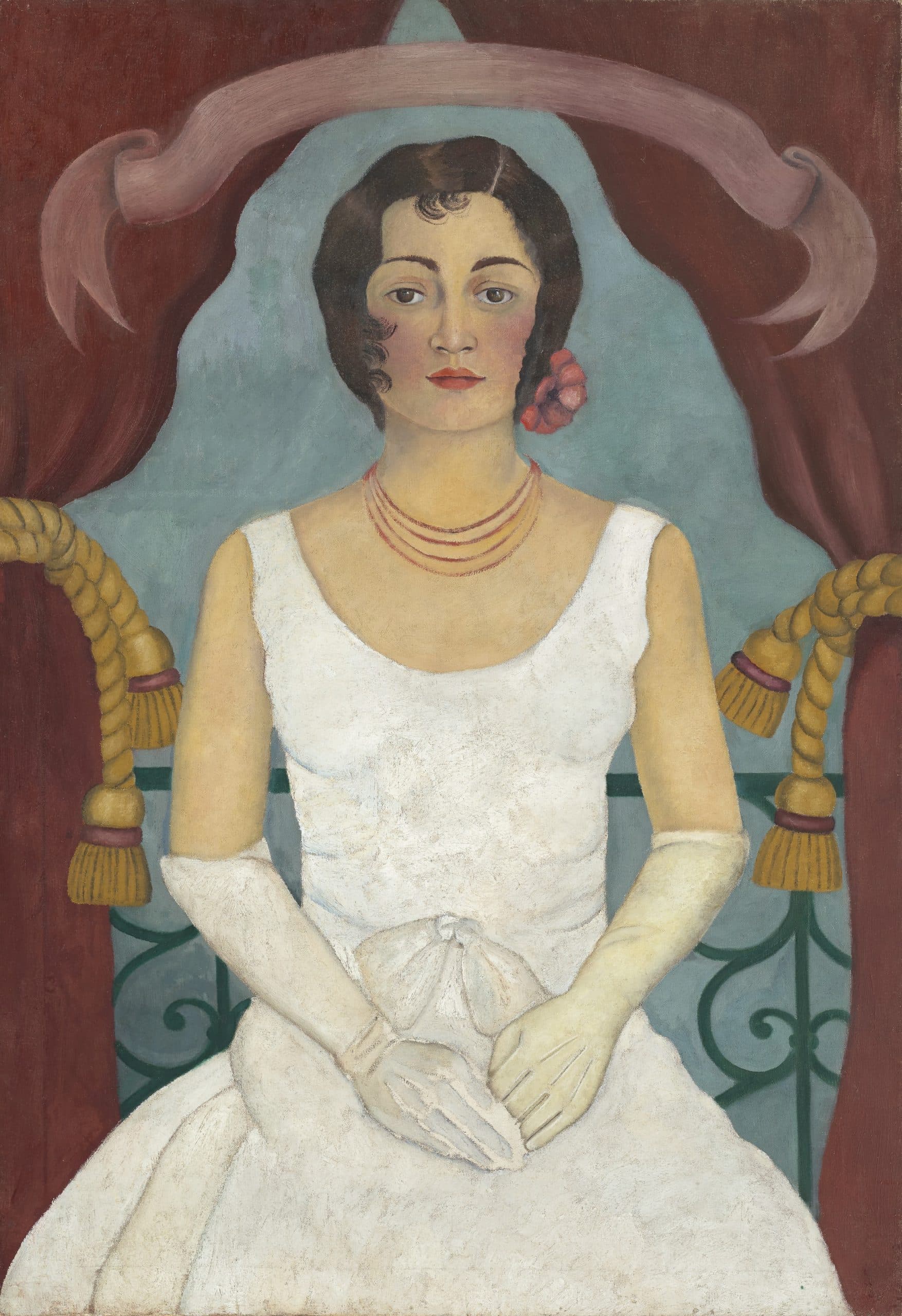 Retrato de una mujer de blanco, pintado en 1929 • Imagen: Christie's