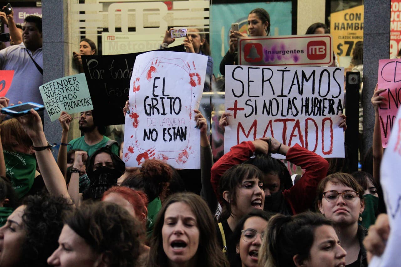Mujeres durante a movilización feminista del pasado 16 de de agosto, en Cdmx • Foto: Cuartoscuro