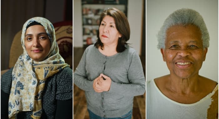 Huda Al-Sari, Norma Ledezma y Sizani Ngubane, las tres activistas nominadas al premio • Foto: Internacional Service for Human Rights