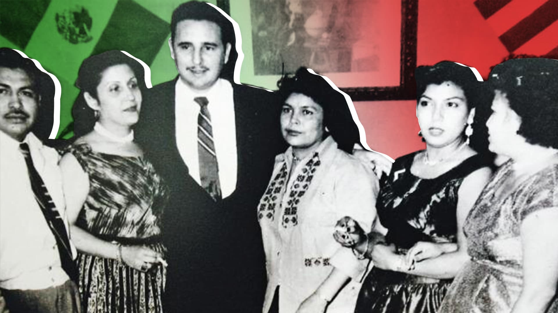 Arsacio Vanegas, a la izquierda; Fidel Castro, al centro • Foto: Archivo Vanegas