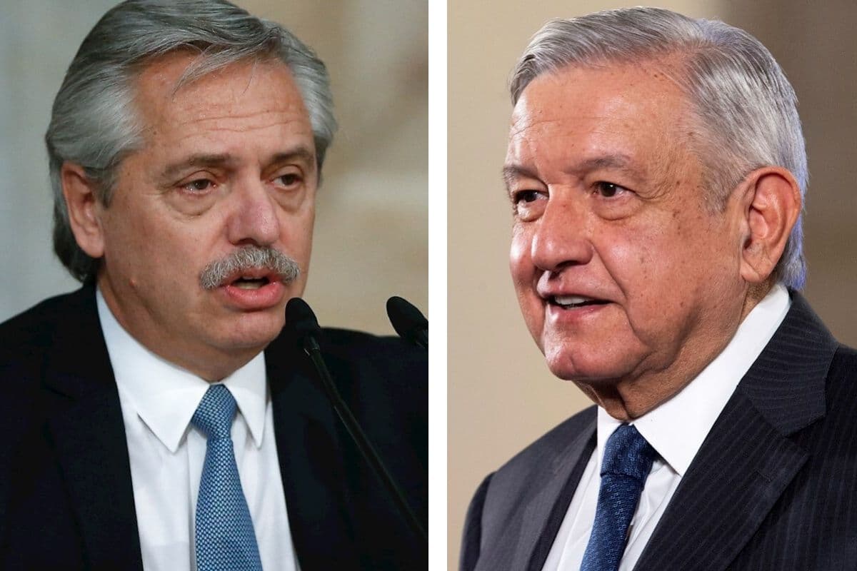 (Izq.) El presidente de Argentina, Alberto Fernández. (Der.) Andrés Manuel López Obrador. Foto: EFE.