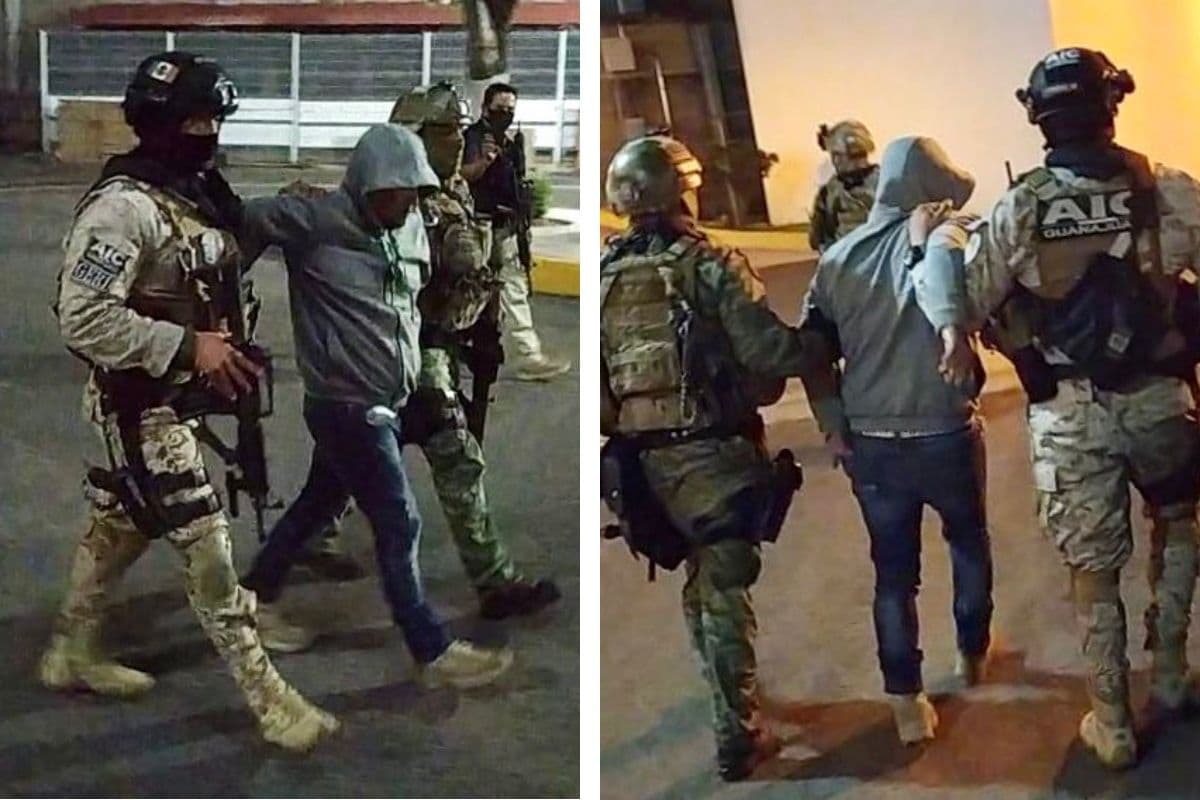Fuerzas federales y estatales en la detención de 'El Marro'. Foto: Twitter @FGEGUANAJUATO.