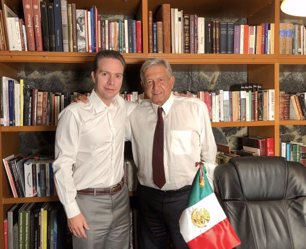 El exgobernador de Chiapas, Manuel Velasco y Andrés Manuel López Obrador, presidente de México. Foto: Twitter @VelascoM_