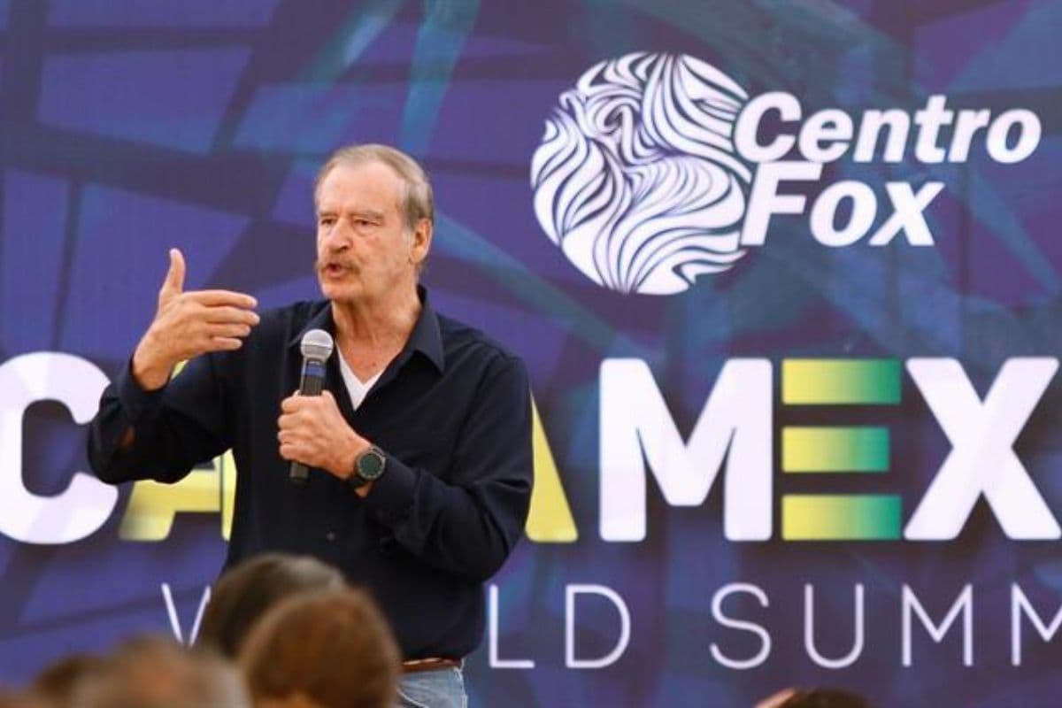 El expresidente Vicente Fox participa en CannaMexico World Summit, llevado a cabo en el Centro Fox en Guanajuato, en 2019. Foto: EFE.