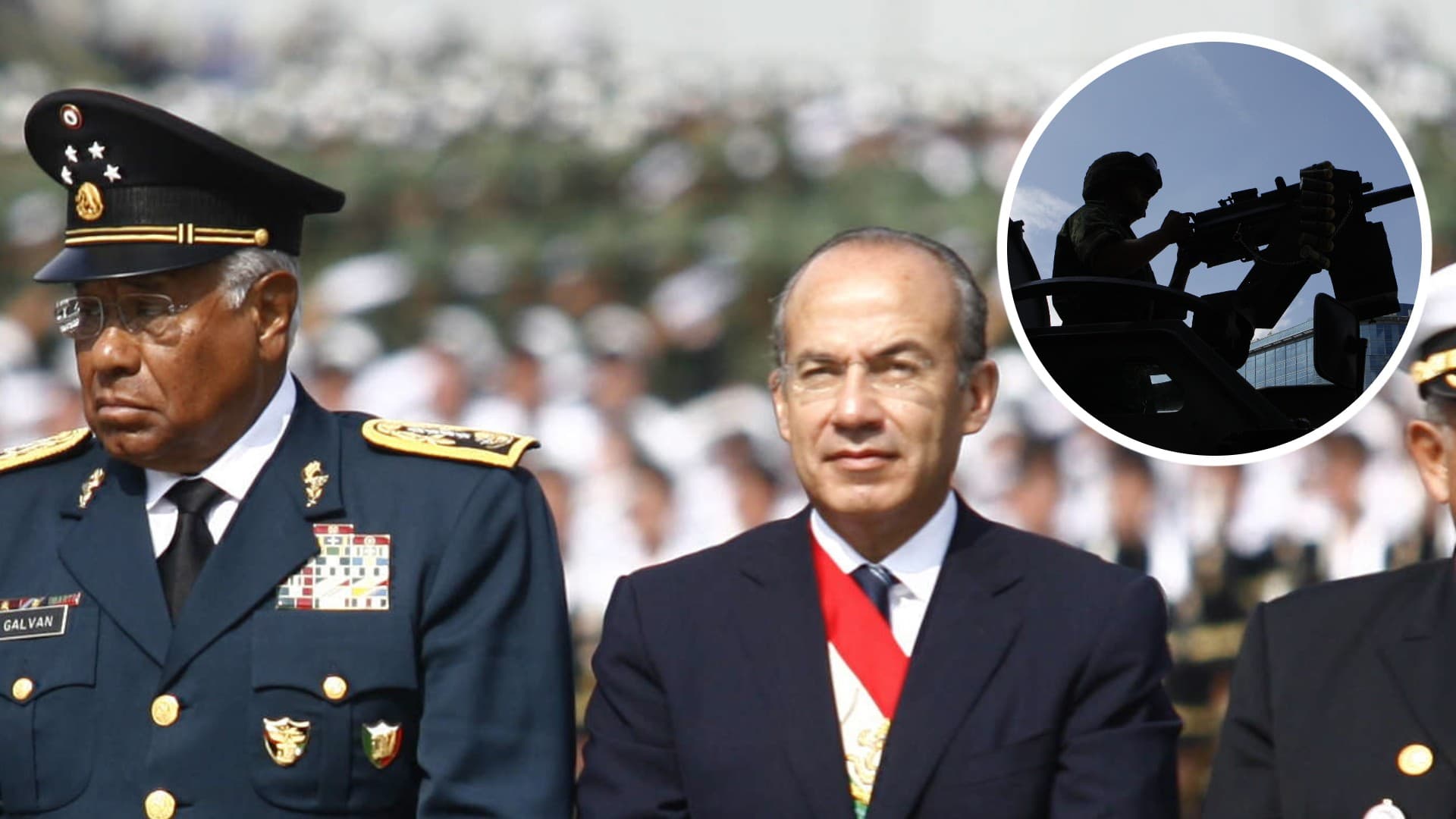 El secretario de la Defensa Nacional, Guillermo Galván Galván y el presidente mexicano, Felipe Calderón Hinojosa en septiembre de 2012. Foto: especial
