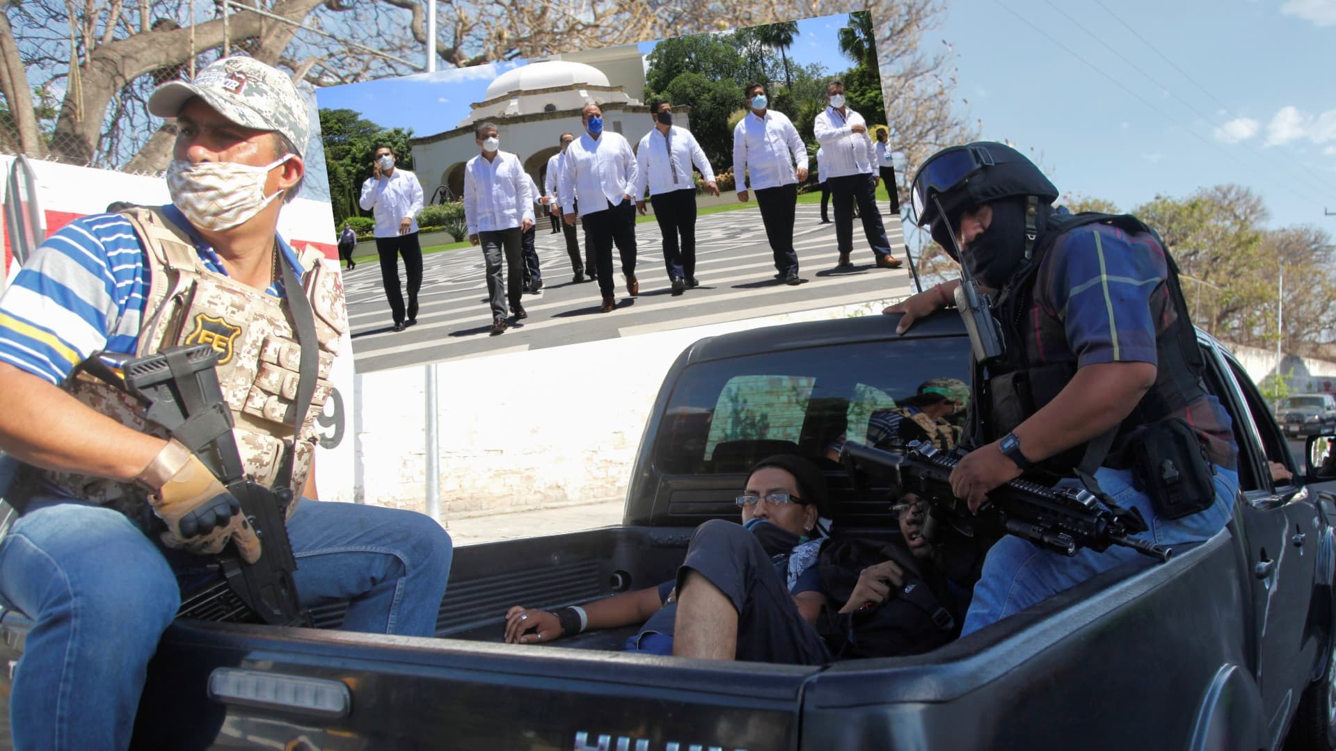 Policías de Jalisco, armados y vestidos de civil se llevaban a manisfestantes. Enrique Alfaro se reunía con gobernadores. Foto: especial