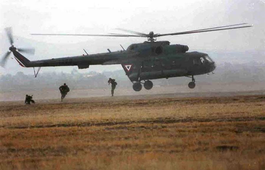 Helicóptero de la Sedena. Foto: EFE