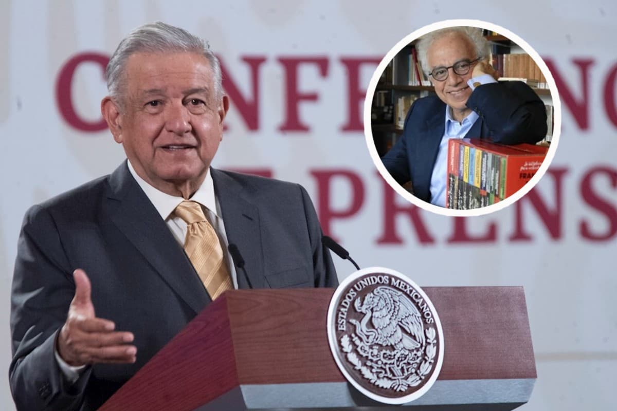 El presidente Andrés Manuel López Obrador y el escritor Francisco Martín Moreno. Foto: Especial