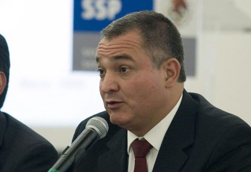 Genaro García Luna en rueda de prensa en 2009. Foto: EFE.