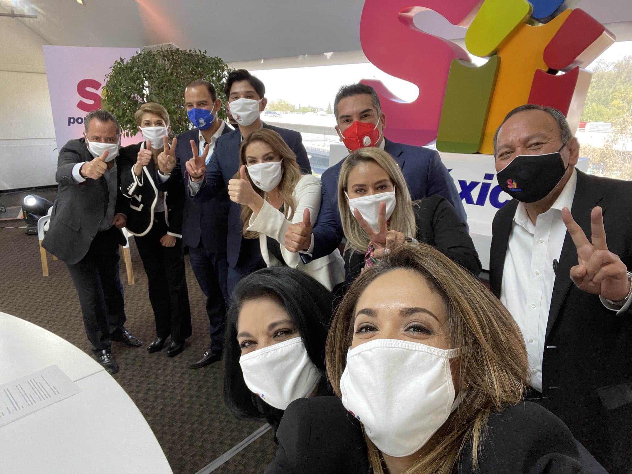 Los líderes del PAN, PRI y PRD, Marko Cortés, Alejandro Moreno y Jesús Zambrano, respectivamente. Foto: @SiPorMx