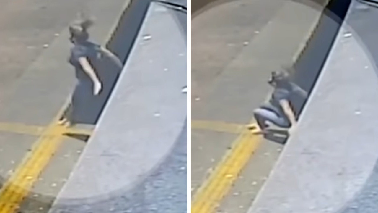 VIDEO: mujer salta de edificio para escapar de agresor