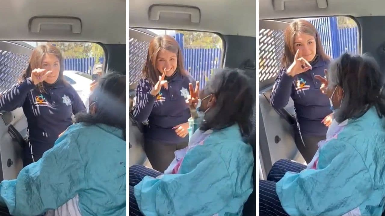 Policía de Neza - lenguaje de señas