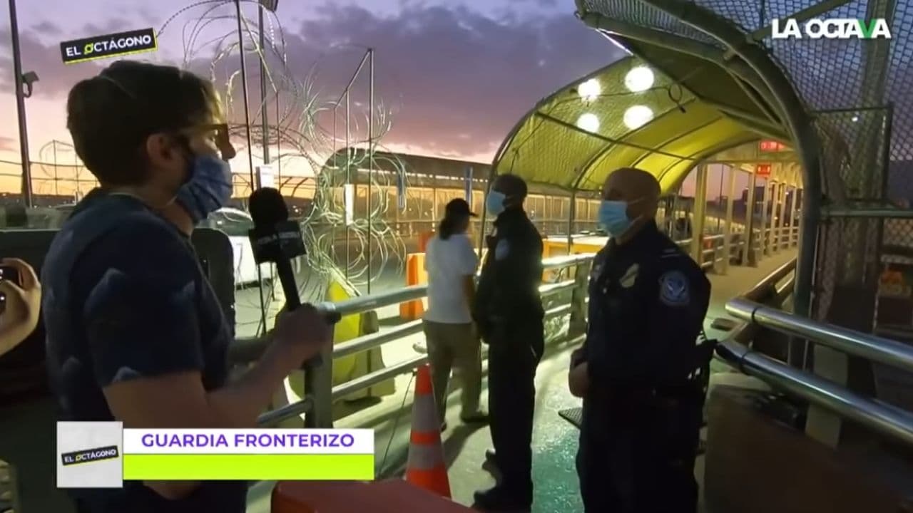 Hernán Gómez en la frontera con EU