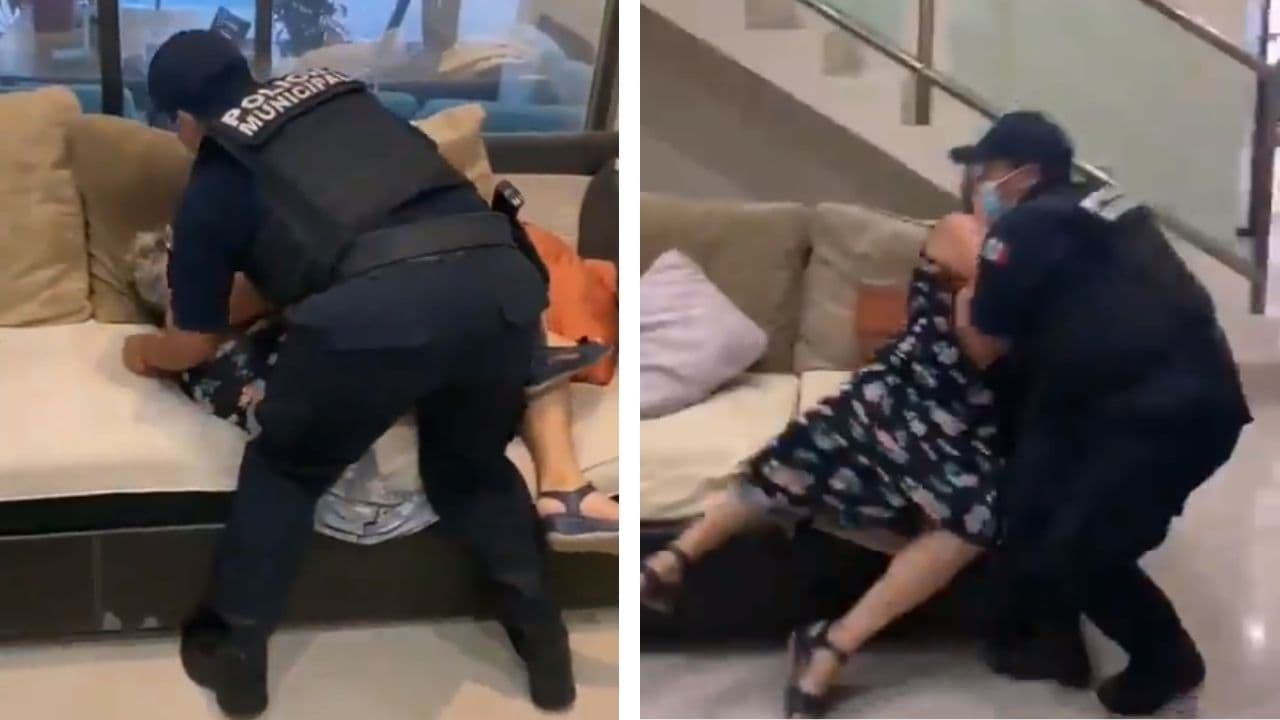 Policías usan fuerza excesiva contra una adulta mayor
