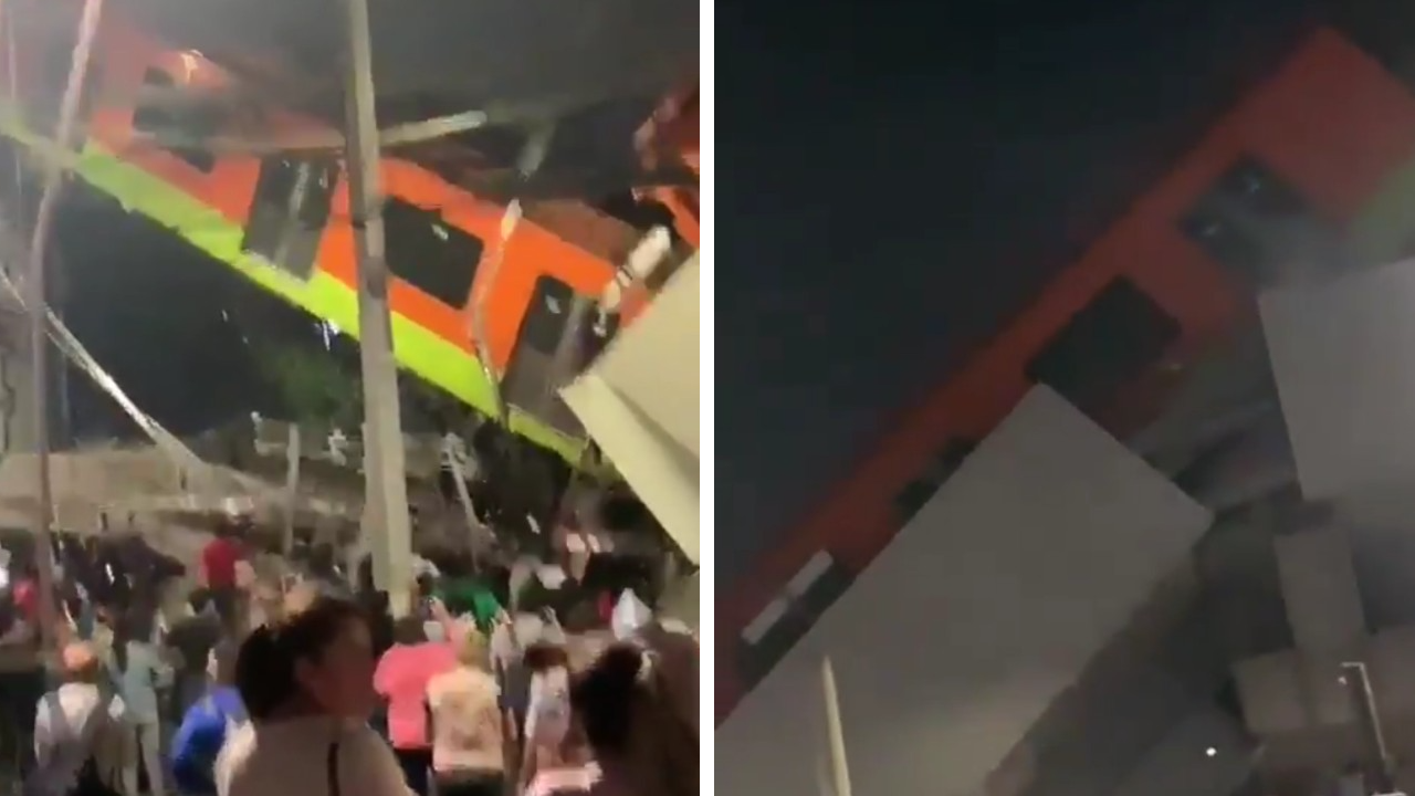 VIDEO: Vagones del Metro CDMX cae al colapsar estructura en estación Olivos
