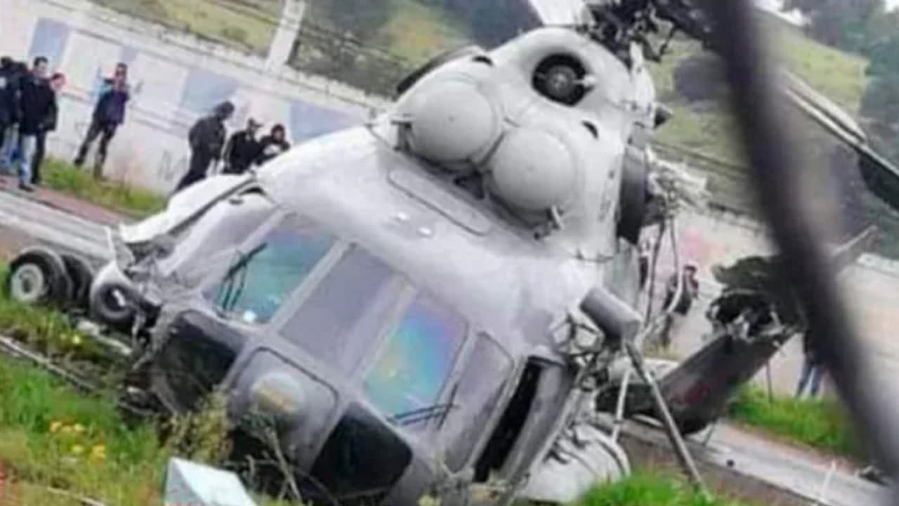 Desplome de helicóptero de la Marina deja cuatro lesionados