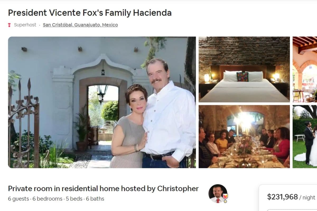 Hacienda de Vicente Fox aparece en Airbnb