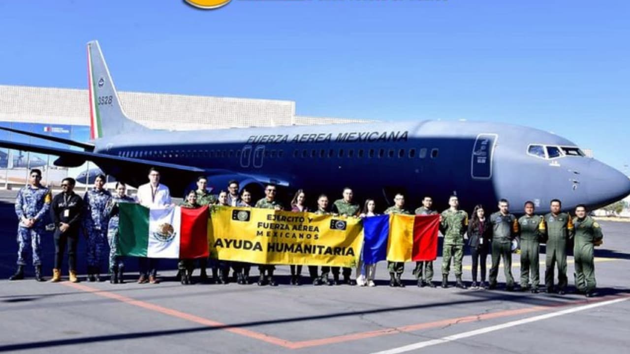 Avión de la Fuerza Aérea Mexicana que traerá de regreso a un segundo grupo de mexicanos