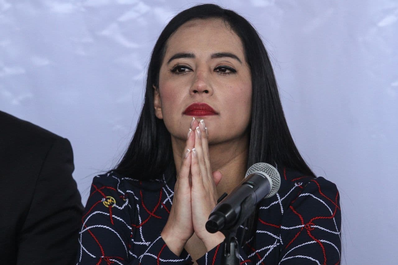 Sandra Cuevas, candidata electa a la alcaldía de Cuauhtémoc, durante la reunión de la UNACDMX.