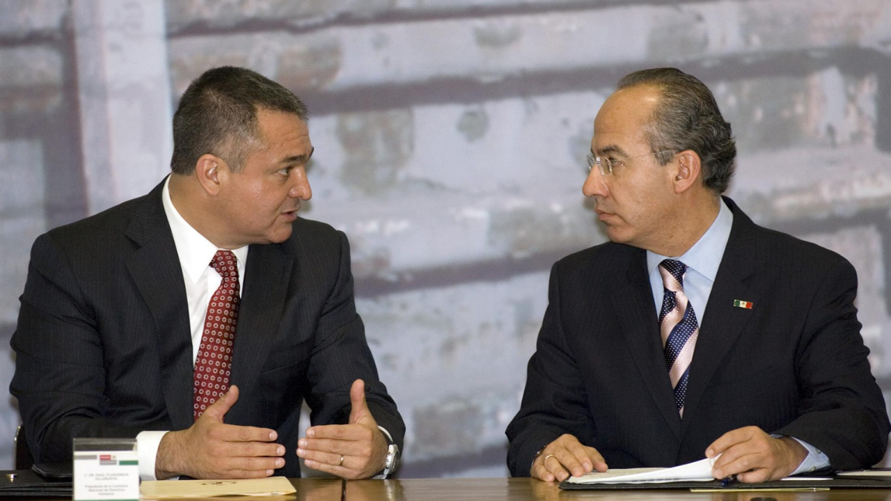 Sarkozy habla de García Luna y Felipe Calderón.