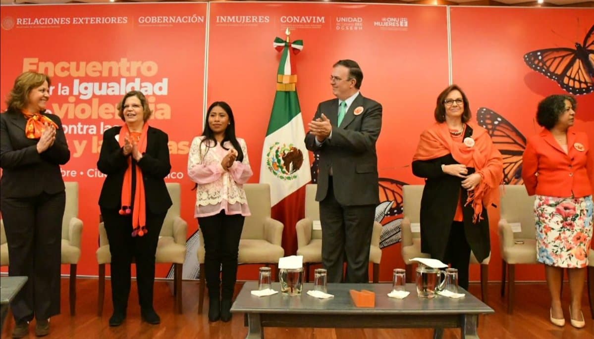 Yalitza Aparicio durante la inauguración del Encuentro por la Igualdad y la No Violencia Contra las Mujeres y las Niñas • Foto: Secretaría de Relaciones Exteriores
